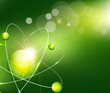 Vector: vector green background with the atom vector green background with the atom