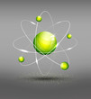 vector background with the atom