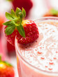 Strawberry milkshake, close-up