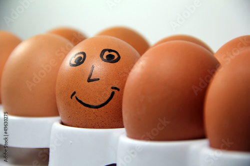 Photo: A Smile Face On The Egg Surface A Smile Face On The Egg Surface