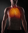 Focused on man respiratory system