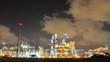 Night scene of Oil and Chemical Plant - Time Lapse