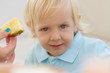 Cute little blond boy