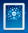 Vektor: Social network connection with tablet pc background. Social network connection with tablet pc background.