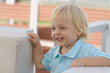 Cute little blond boy