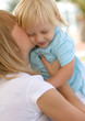 Mom and her cute little blond son