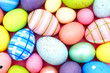 Photo: Easter background of colorful painted eggs Easter background of colorful painted eggs