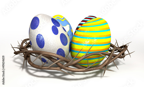 Illustration: Crown Of Thorns With Easter Eggs Crown Of Thorns With Easter Eggs
