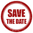 Grunge Stempel rot rund SAVE THE DATE