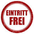 Grunge Stempel rot rund EINRITT FREI