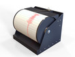 Seismograph instrument recording ground motion during earthquake