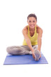 young woman doing yoga exercise