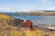 Ruins near the Pacific Ocean, Easter island (Chile)