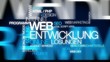 Web Entwicklung Online Lösungen Wort tag cloud Animation