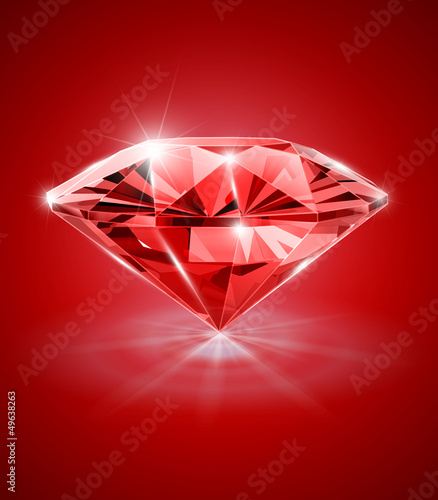 Vector: diamond on red background vector illustration EPS10. diamond on red background vector illustration EPS10.