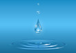 drops falling into pure water vector illustration EPS10.