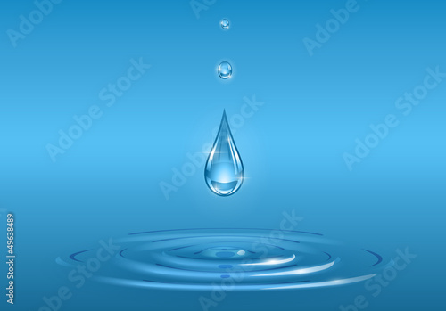 Vector: drops falling into pure water vector illustration EPS10. drops falling into pure water vector illustration EPS10.