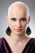 Studio portrait of hairless woman