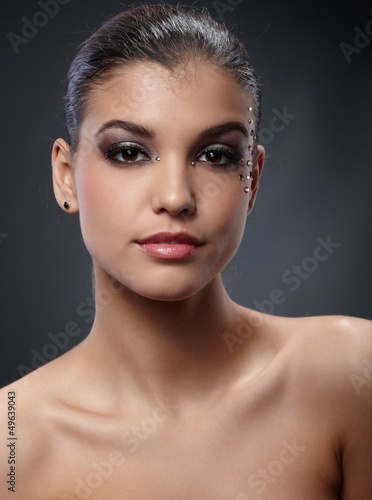 Photo: Beauty with perfect sparkly makeup Beauty with perfect sparkly makeup