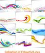 set of abstract wave line poster with space of your text.