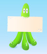Monster with banner. EPS8.