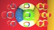 3d marbles reflecting and refracting