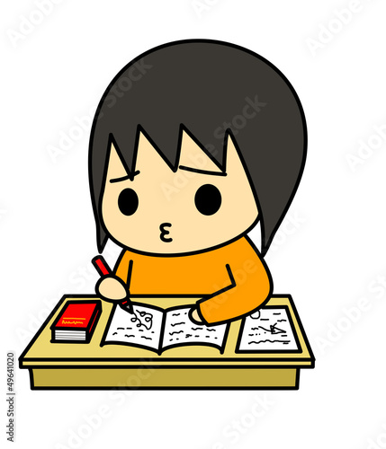 Illustration: 勉強する学生 勉強する学生