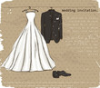 Vintage poster with with a wedding dress.
