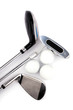 Photo: golf club with ball on white background golf club with ball on white background