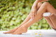 Beautiful Woman Legs And Cream.