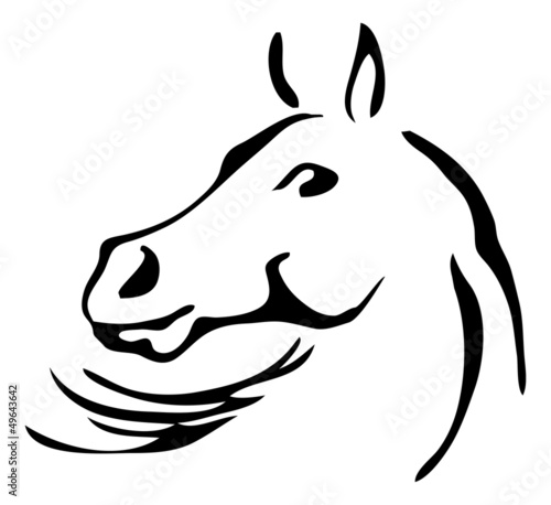 Vector: black and white vector outlines of horse black and white vector outlines of horse