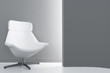 Illustration: white luxury armchair in empty light room white luxury armchair in empty light room