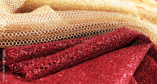 Photo: Golden and red fabric Golden and red fabric