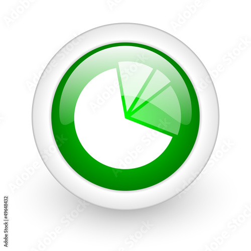 Illustration: diagram green circle glossy web icon on white background diagram green circle glossy web icon on white background