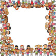 multi-racial children vector