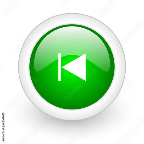 Illustration: prev green circle glossy web icon on white background prev green circle glossy web icon on white background