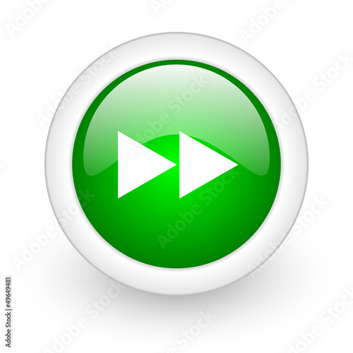 Illustration: scroll green circle glossy web icon on white background scroll green circle glossy web icon on white background