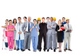 Smiling group of people with different jobs