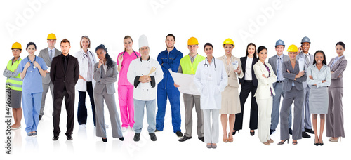 Photo: Large diverse group of workers Large diverse group of workers