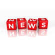 3D Grafik: News Wort aus Würfel mit der Schrift