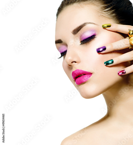 Photo: Fashion Beauty. Manicure and Make-up. Nail Art Fashion Beauty. Manicure and Make-up. Nail Art