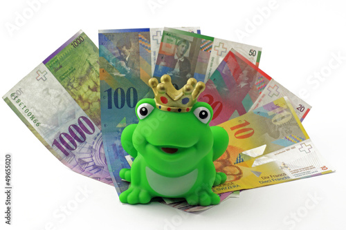 Photo: schweizerfranken mit frosch schweizerfranken mit frosch