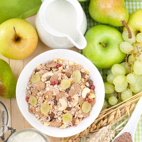 Photo: Muesli with fresh fruits Muesli with fresh fruits