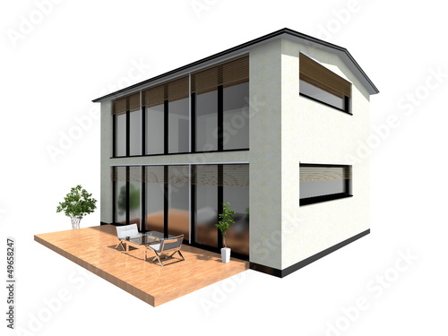 Illustration: Einfamilienhaus modern Einfamilienhaus modern