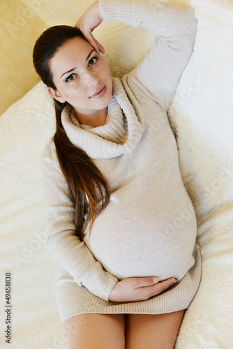 Photo: calm pregnant woman calm pregnant woman