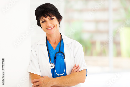 Photo: pretty female middle aged hospital worker portrait pretty female middle aged hospital worker portrait