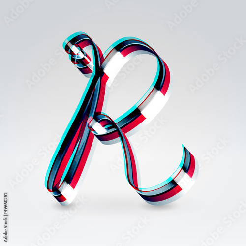 Vector: Fantasy plastic 3d glowing ribbon typeface Fantasy plastic 3d glowing ribbon typeface