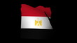 Fluttering Egypt map flag animation
