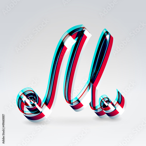 Vector: Fantasy plastic 3d glowing ribbon typeface Fantasy plastic 3d glowing ribbon typeface