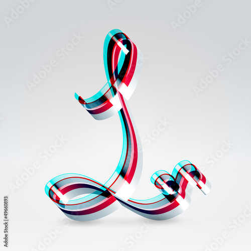 Vector: Fantasy plastic 3d glowing ribbon typeface Fantasy plastic 3d glowing ribbon typeface